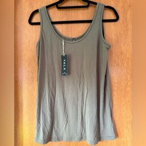 YALA ZIA LAYERING BAMBOO TANK TOP, bamboo, green, large, NWT